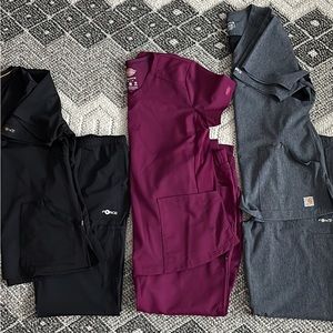 Lot of 3 Size M Women Scrub Sets